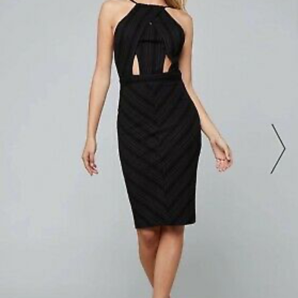 Bebe Halter Cutout Midi Dress